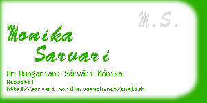 monika sarvari business card