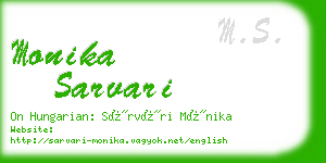 monika sarvari business card